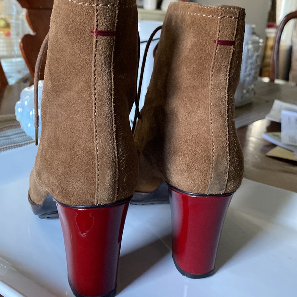PAUL SMITH Suede Boot with Red Heel. 39